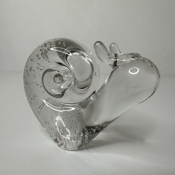 Clear Art Glass Snail Paperweight Figurine 3" Nature Minimalist Eclectic - Picture 5 of 16
